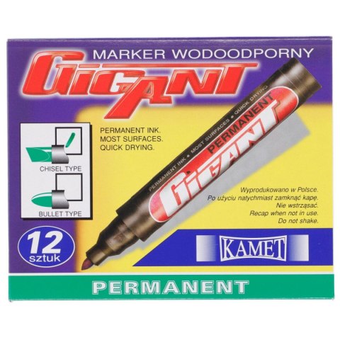 Marker permanentny Gigant wkład zielony 1,0-5,0mm ścięta końcówka Kamet