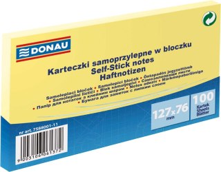 Notes samoprzylepny (karteczki) żółty jasny 100k [mm:] 127x76 Donau (7588001-11)